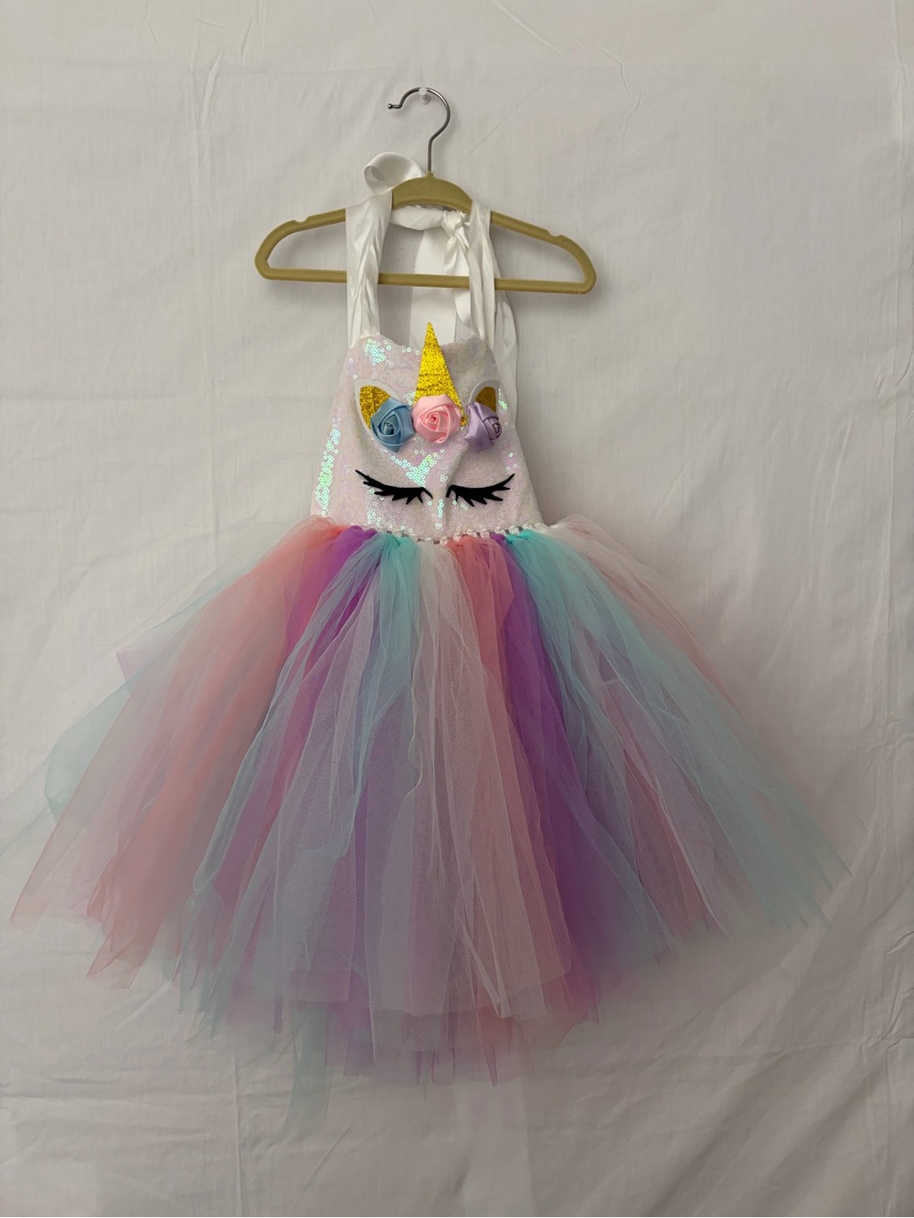 Girls’ Unicorn Sequin Dress Rainbow Tulle Skirt Unbranded(E87)